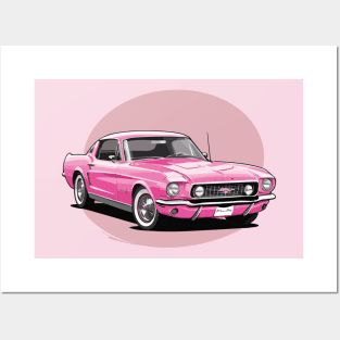 Pink Classic Barbie Car Posters and Art